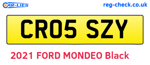 CR05SZY are the vehicle registration plates.