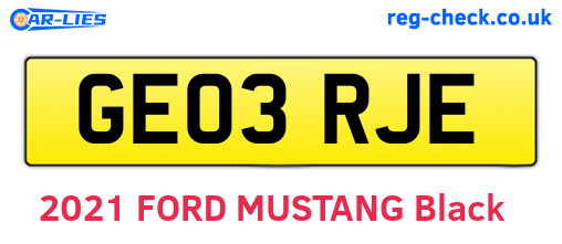 GE03RJE are the vehicle registration plates.
