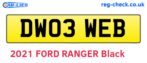 DW03WEB are the vehicle registration plates.