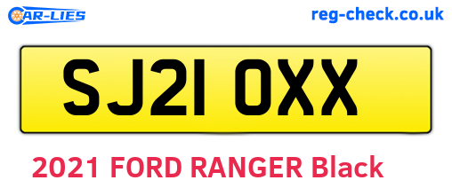 SJ21OXX are the vehicle registration plates.
