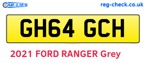 GH64GCH are the vehicle registration plates.