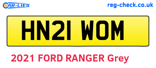 HN21WOM are the vehicle registration plates.