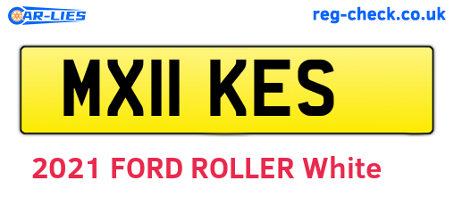 MX11KES are the vehicle registration plates.