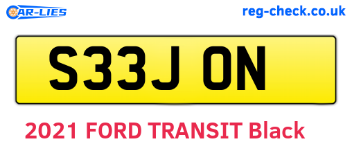 S33JON are the vehicle registration plates.