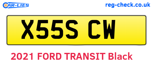 X55SCW are the vehicle registration plates.