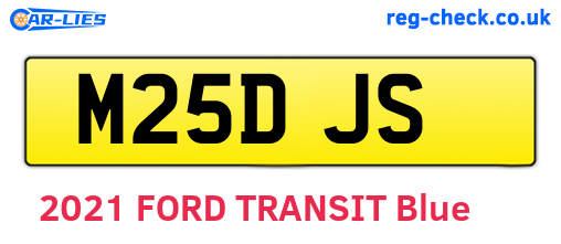 M25DJS are the vehicle registration plates.