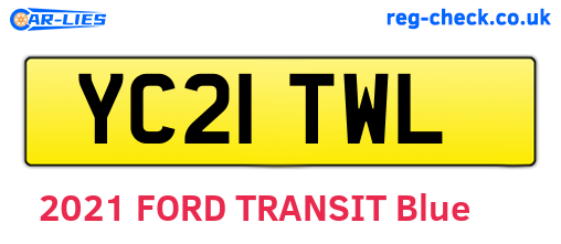 YC21TWL are the vehicle registration plates.