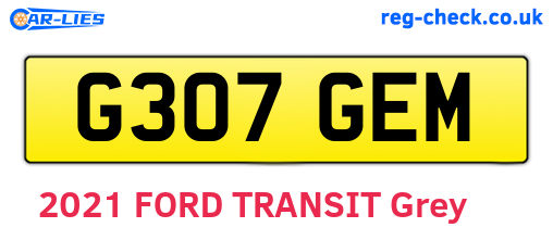 G307GEM are the vehicle registration plates.