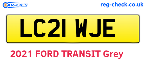 LC21WJE are the vehicle registration plates.