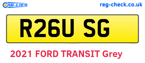 R26USG are the vehicle registration plates.