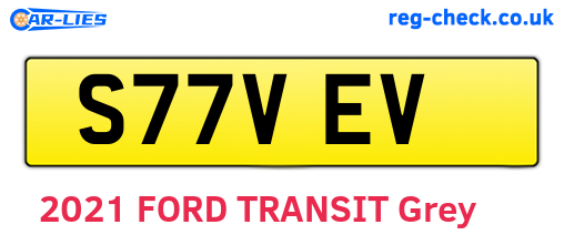 S77VEV are the vehicle registration plates.