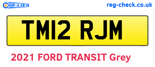 TM12RJM are the vehicle registration plates.