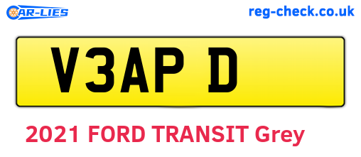 V3APD are the vehicle registration plates.