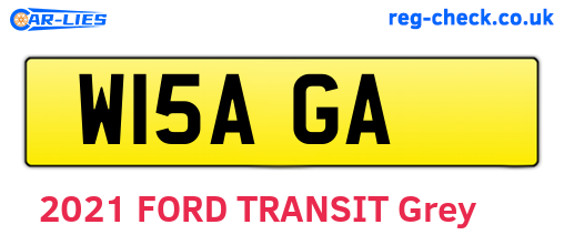 W15AGA are the vehicle registration plates.