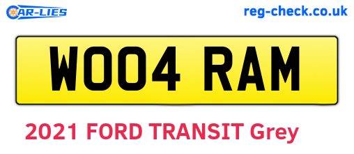WO04RAM are the vehicle registration plates.