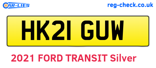 HK21GUW are the vehicle registration plates.