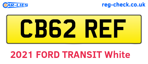 CB62REF are the vehicle registration plates.