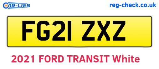 FG21ZXZ are the vehicle registration plates.