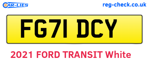 FG71DCY are the vehicle registration plates.