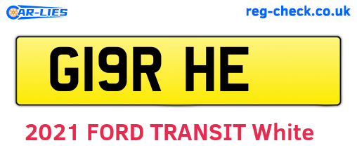 G19RHE are the vehicle registration plates.