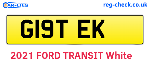 G19TEK are the vehicle registration plates.