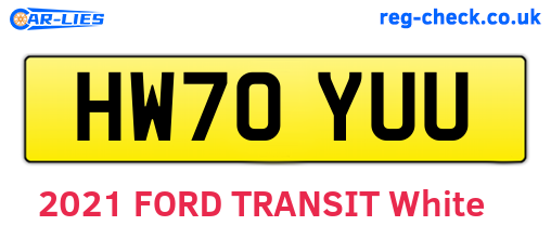 HW70YUU are the vehicle registration plates.