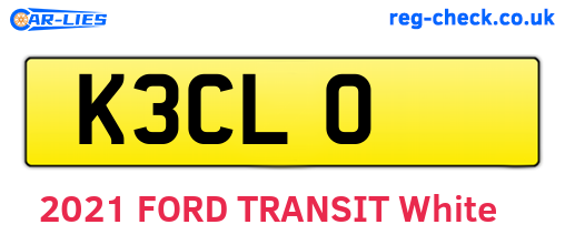 K3CLO are the vehicle registration plates.