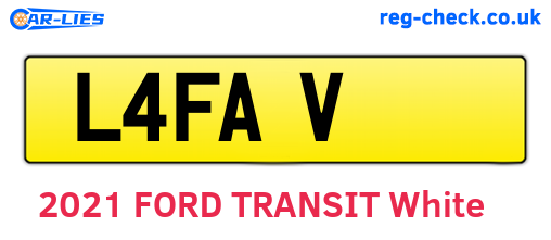 L4FAV are the vehicle registration plates.