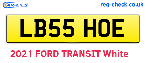 LB55HOE are the vehicle registration plates.