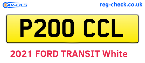 P200CCL are the vehicle registration plates.