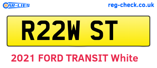R22WST are the vehicle registration plates.