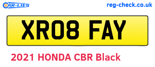 XR08FAY are the vehicle registration plates.