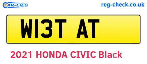 W13TAT are the vehicle registration plates.