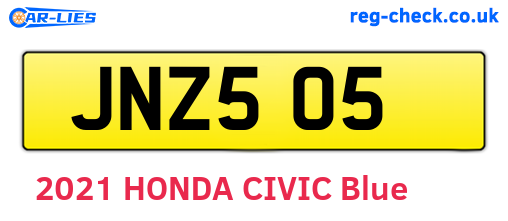 JNZ505 are the vehicle registration plates.