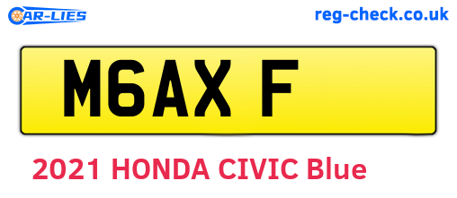 M6AXF are the vehicle registration plates.
