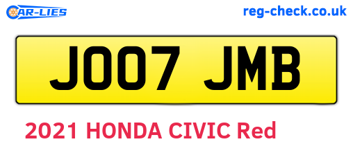 JO07JMB are the vehicle registration plates.