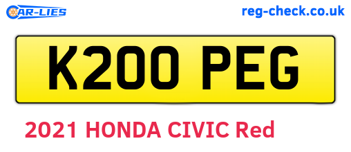 K200PEG are the vehicle registration plates.