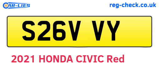 S26VVY are the vehicle registration plates.