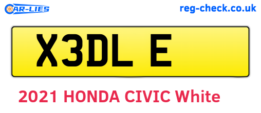 X3DLE are the vehicle registration plates.