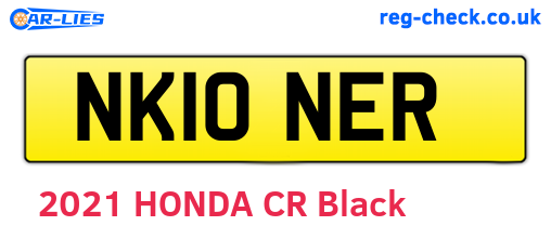 NK10NER are the vehicle registration plates.