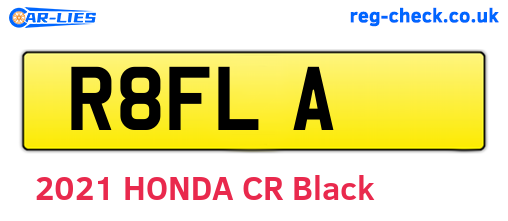 R8FLA are the vehicle registration plates.