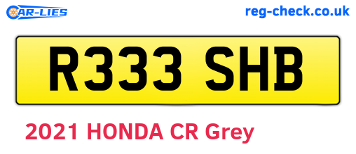 R333SHB are the vehicle registration plates.