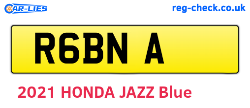 R6BNA are the vehicle registration plates.