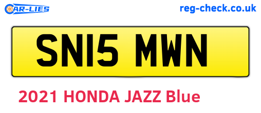 SN15MWN are the vehicle registration plates.
