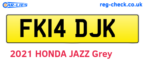 FK14DJK are the vehicle registration plates.