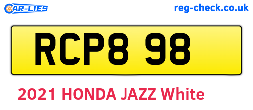 RCP898 are the vehicle registration plates.