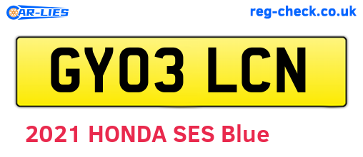 GY03LCN are the vehicle registration plates.