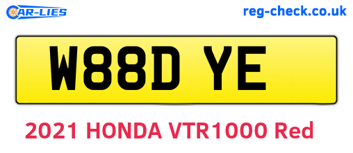 W88DYE are the vehicle registration plates.