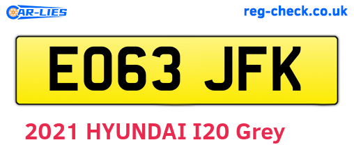 EO63JFK are the vehicle registration plates.