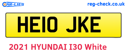HE10JKE are the vehicle registration plates.